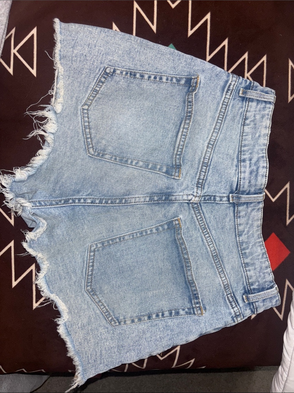 H&M Light Blue Denim Shorts - Distressed Edge - Picture 3 of 3